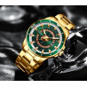 Reloj Curren Analogo Quarzo Correa Dorada Fechero