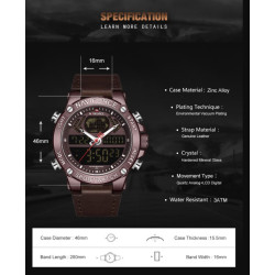 Reloj Naviforce Militar 9153 Analogo Digital A Inoxidable