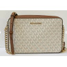 Bolso Bandolera De Hombro Michael Kors Jet Set Crema/marron