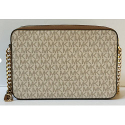 Bolso Bandolera De Hombro Michael Kors Jet Set Crema/marron