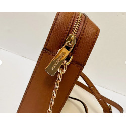 Bolso Bandolera De Hombro Michael Kors Jet Set Crema/marron