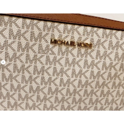 Bolso Bandolera De Hombro Michael Kors Jet Set Crema/marron