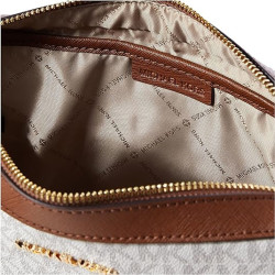 Bolso Bandolera De Hombro Michael Kors Jet Set Crema/marron